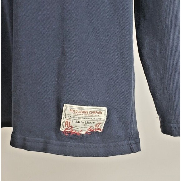 Polo Jeans Co Vintage Mens Shirt Oversized Large Spell Out Long Sleeve Flaws - Picture 5 of 10